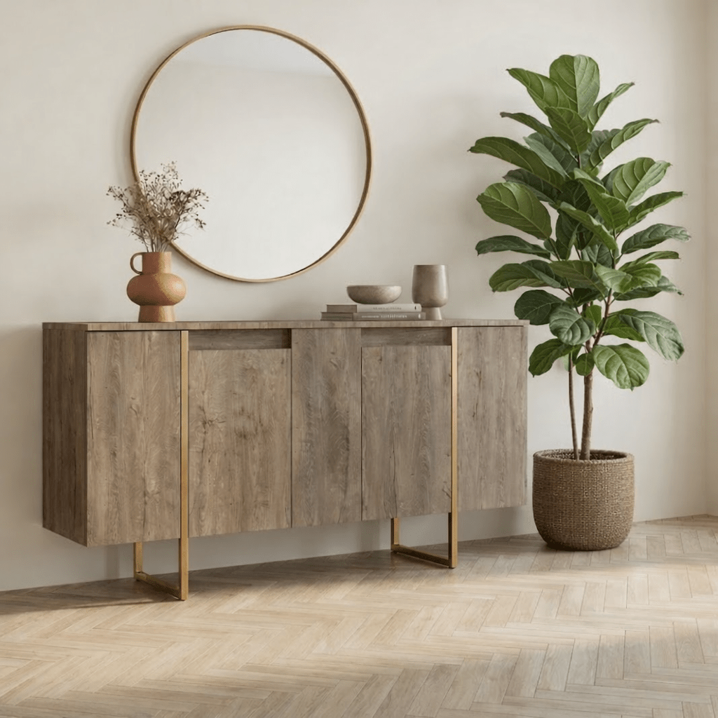 dressoir modern Modern Dressoir Walnoot Luxe 160x80x35