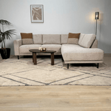 Moderne 3-zits Hoekbank Rechts Beige Stof Aniko met Lounger 240x197x78 cm