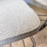 Moderne Eetkamerstoel Grijs Bouclé Stof Sway - Chrome Frame - Zonder Armleuningen