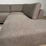 Moderne U-Bank Hoekbank Rechts Taupe Stof Aniko 310x197x78 cm