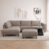 Banken - Hocker taupe stof - 73 × 57 × 47 cm - Aniko - Dimehouse