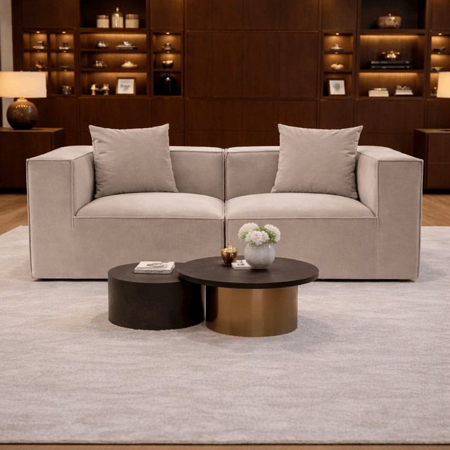 Banken - Modulaire XXL 2 - zits bank Sora 190 cm breed in Beige linnen - Dimehouse