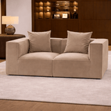 Banken - Modulaire XXL 2 - zits bank Sora 190 cm breed in Cappucino linnen - Dimehouse
