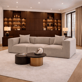 Banken - Modulaire XXL 3 - zits bank Sora 325 cm breed in Cappucino linnen - Dimehouse