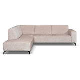 Hoekbank Manon met chaise longue links chenille beige