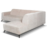 Hoekbank Manon met chaise longue links chenille beige