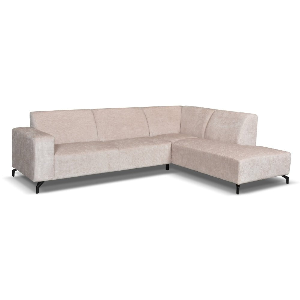 Hoekbank Manon met chaise longue rechts chenille beige