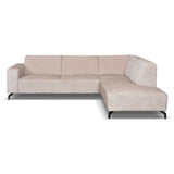 Hoekbank Manon met chaise longue rechts chenille beige