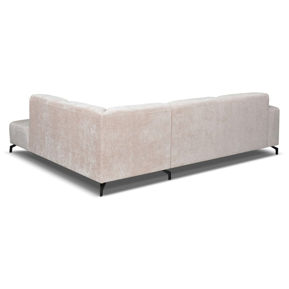 Hoekbank Manon met chaise longue rechts chenille beige