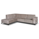 Hoekbank Manon met chaise longue links chenille taupe