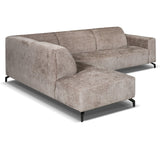 Hoekbank Manon met chaise longue links chenille taupe