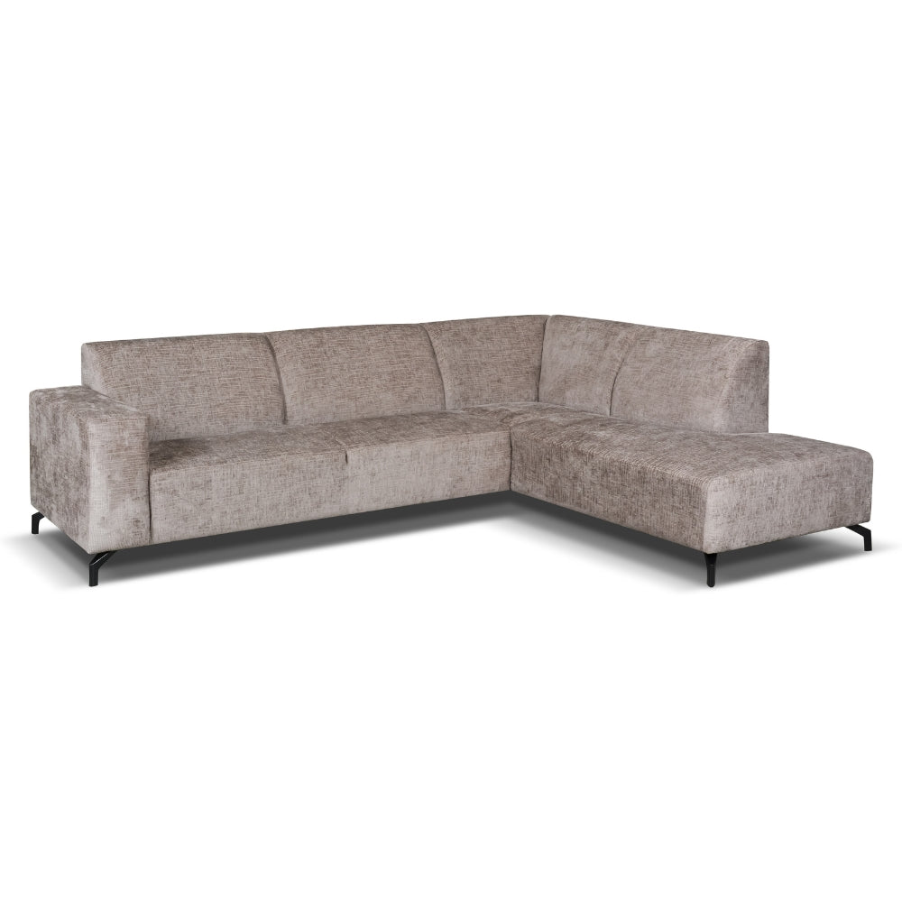 Hoekbank Manon met chaise longue rechts chenille taupe