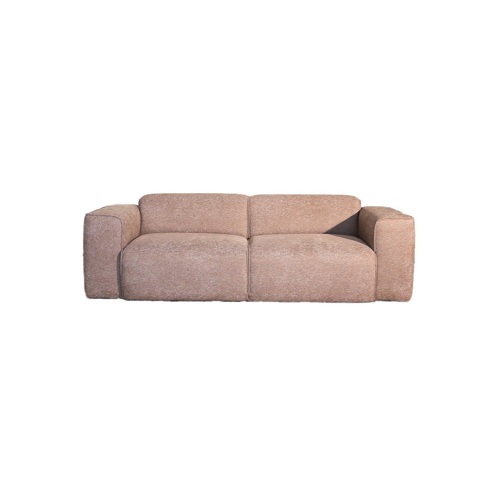 Banken-3-zits bank taupe chenille bouclé - 240x98 cm - Jaylen-Dimehouse