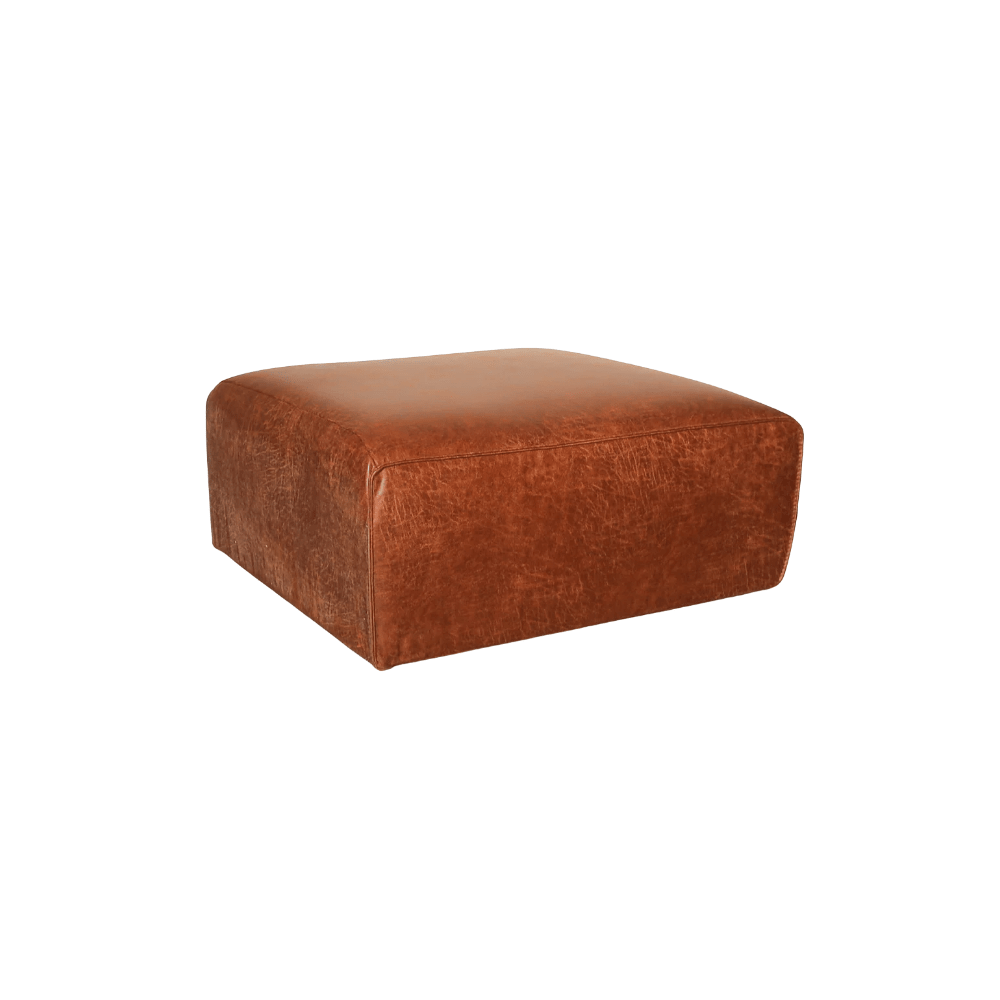 Hockers-Hocker cognac ecoleer - 98x88x43 cm - Jaylen-Dimehouse
