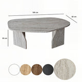 Organische Salontafel Travertin Melamine Japandi - 105x65 cm - Rack