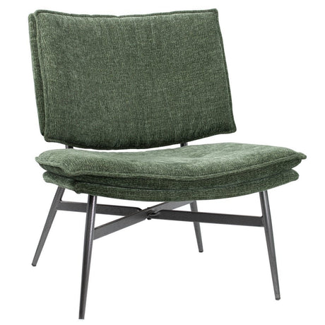 Industriële fauteuil Billy chenille groen