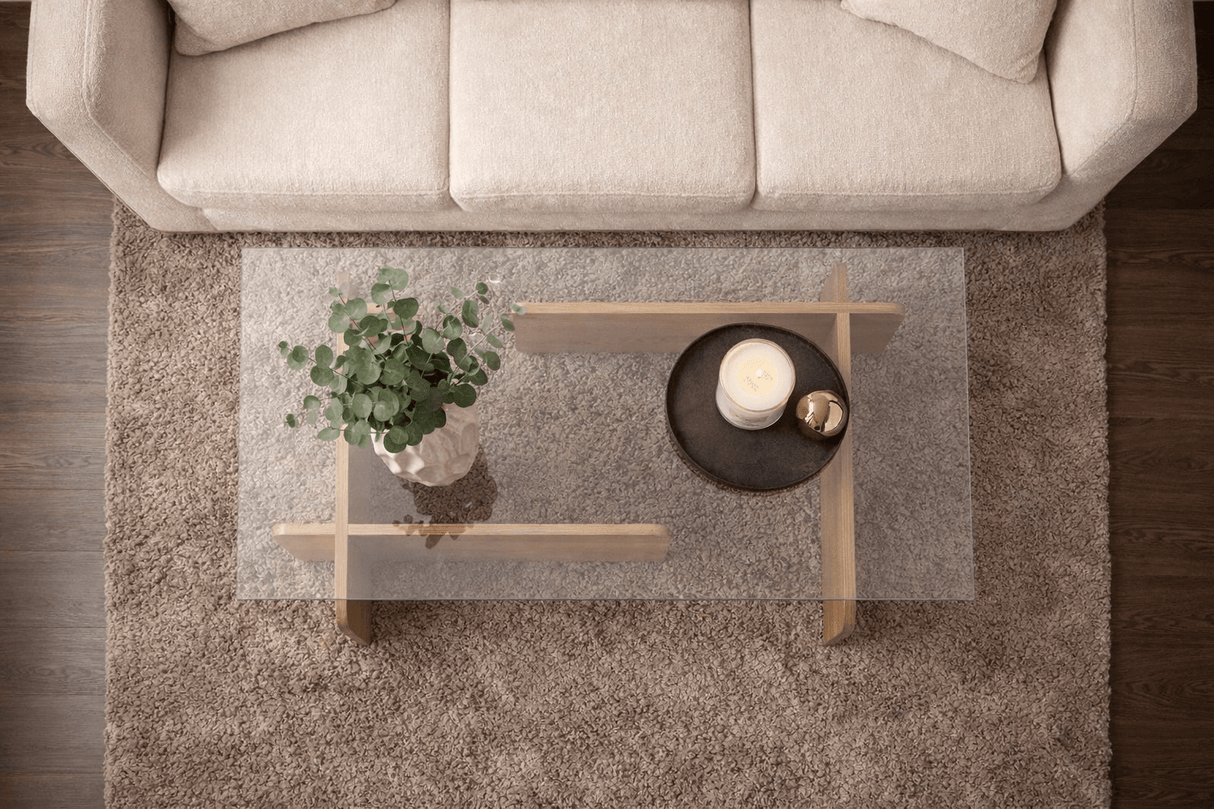Salontafel Naturel Glas Opal 105x65x30 cm