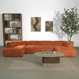 Banken-U-bank koper chenille bouclé - 370x169 cm - Jaylen-Dimehouse