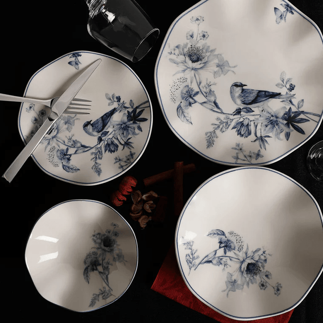 Dinner Set (24 Pieces) - Servies set porselein - 24 delig - Blauw met wit - Delft - Dimehouse