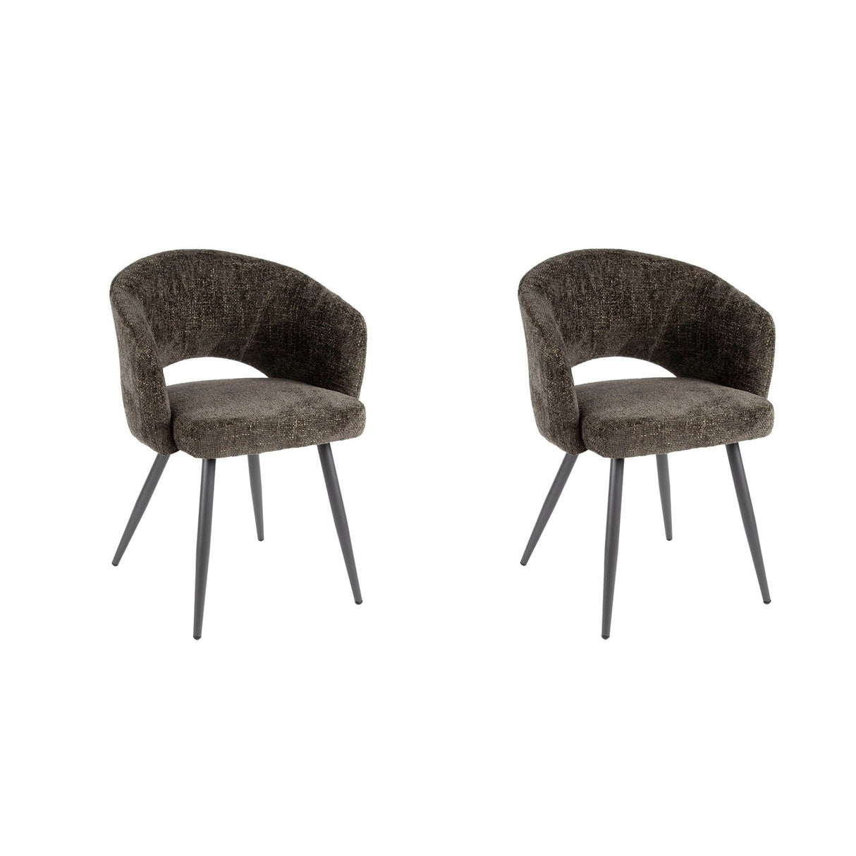 Set van 2 eetkamerstoelen Cargo Stof Bruin