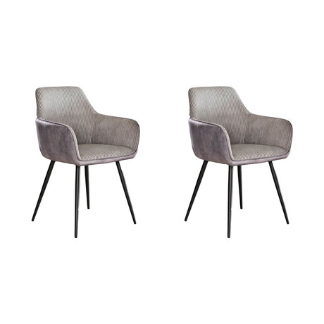 Set van 2 eetkamerstoelen Rivo Rib Rock Zilver