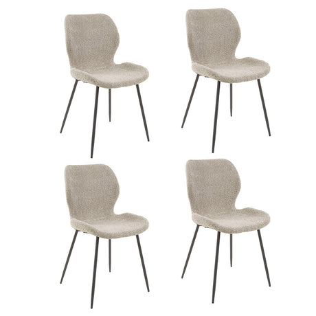 Set van 4 eetkamerstoelen Argo Bouclé zand