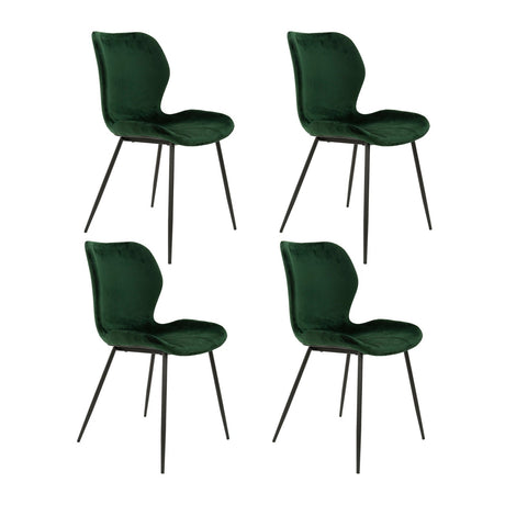 Set van 4 eetkamerstoelen Argo Velours Groen