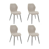 Set van 4 eetkamerstoelen Luna Bouclé Zand