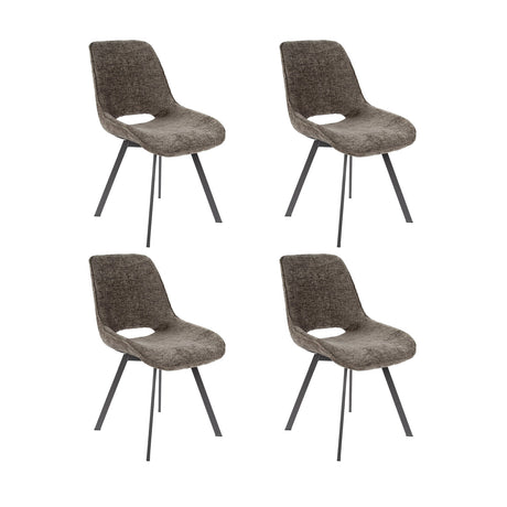 Set van 4 eetkamerstoelen Riviera Rich Taupe draaibaar