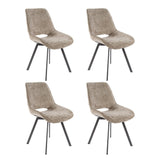 Set van 4 eetkamerstoelen Riviera Rich champagne draaibaar