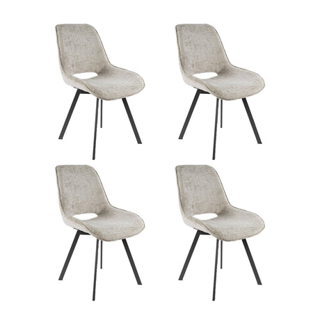 Set van 4 eetkamerstoelen Riviera Rich zand draaibaar