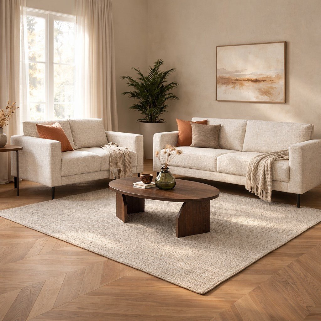 Moderne 2,5-zits Bank Beige Stof Aniko 183x90x78 cm