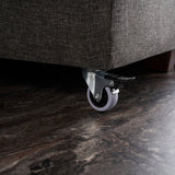 Slaapbank antraciet stof -  XL 280x206 cm - met wielen - Rechts - Manama