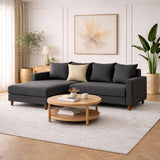 Slaapbank antraciet stof -  hoekbank - compact 215 x 150 cm - Links - Aydam