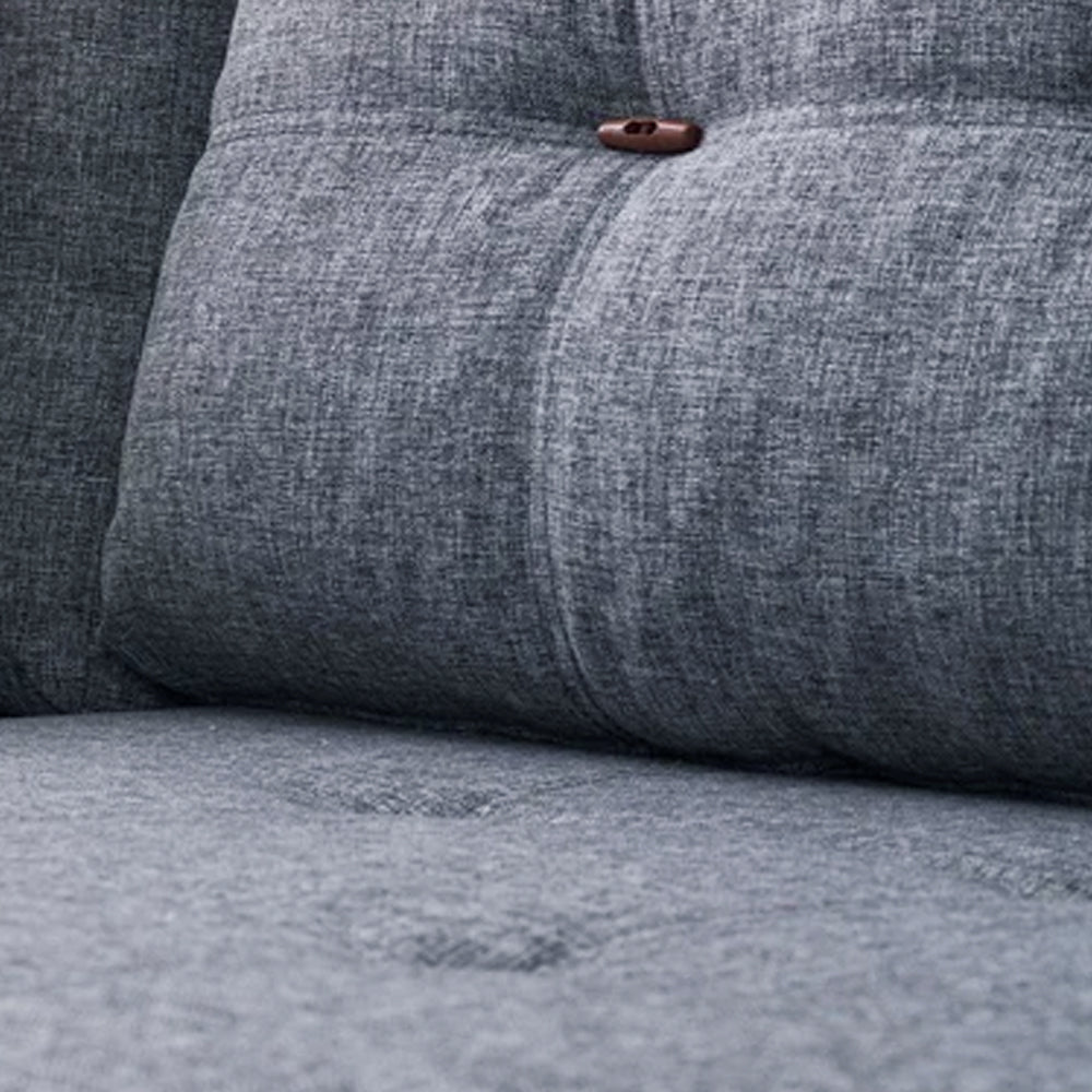 Slaapbank lichtblauw stof -  XL 280x206 cm - met wielen - Links - Manama