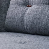 Slaapbank lichtblauw stof -  XL 280x206 cm - met wielen - Links - Manama