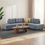 Slaapbank lichtblauw stof -  XL 280x206 cm - met wielen - Rechts - Manama