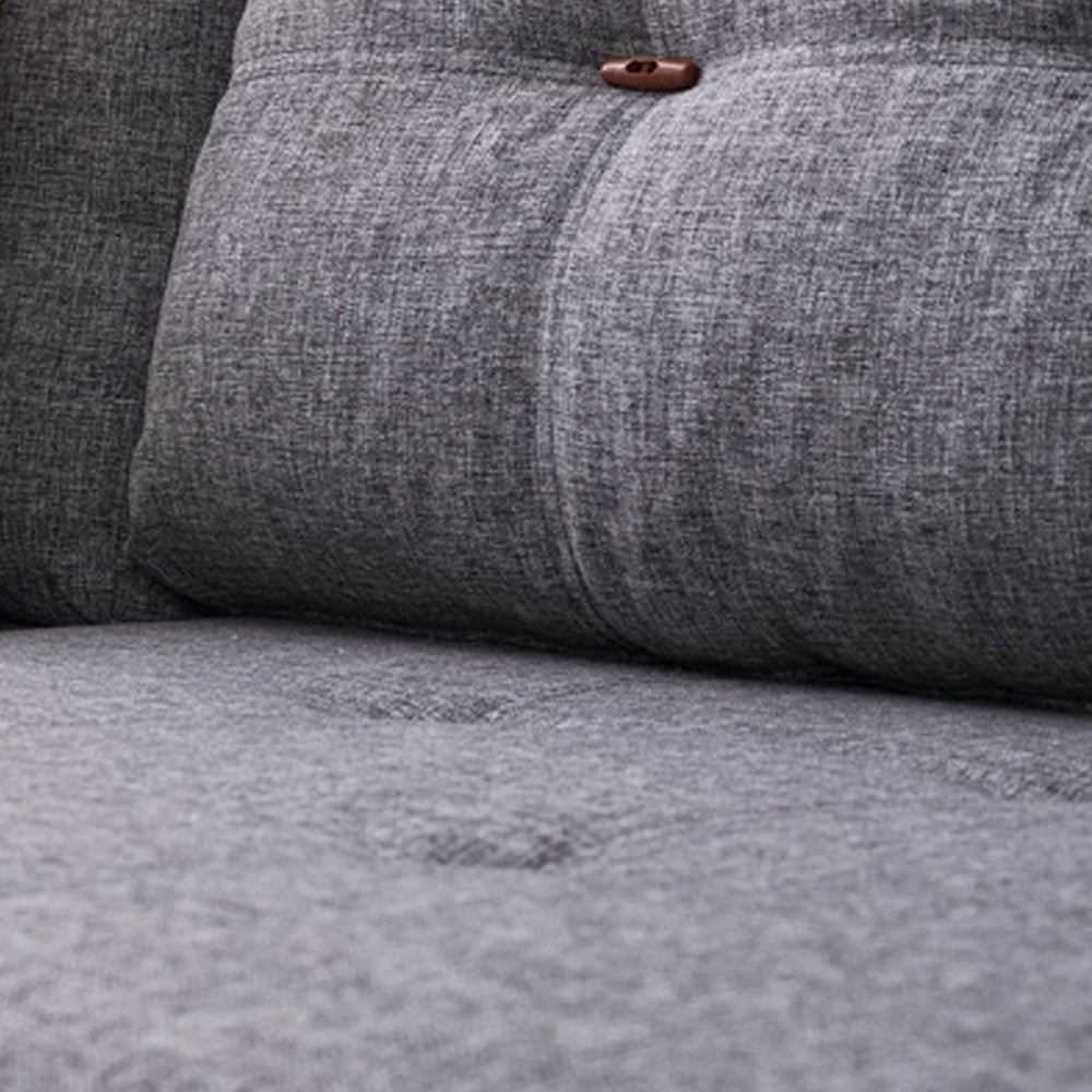 Slaapbank grijs stof - tweepersoons -  XL 280x206 cm - met wielen - Rechts - Manama