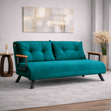 Banken - Slaapbank petrol blauw stof 2 - zits - Sando - Dimehouse