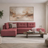 Banken - Slaapbank rood stof - XL 280x206 cm - met wielen - Links - Manama - Dimehouse
