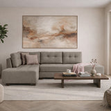 Slaapbank taupe stof - tweepersoons -  XL 280x206 cm - met wielen - Links - Manama