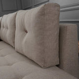 Banken - Slaapbank taupe stof - XL 280x206 cm - met wielen - Rechts - Manama - Dimehouse
