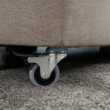 Slaapbank taupe stof - tweepersoons -  XL 280x206 cm - met wielen - Links - Manama