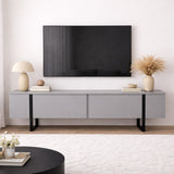 TV Meubels - TV Meubel Grijs Melamine Zwart Frame Blitz 50x180x29,5 cm - Dimehouse