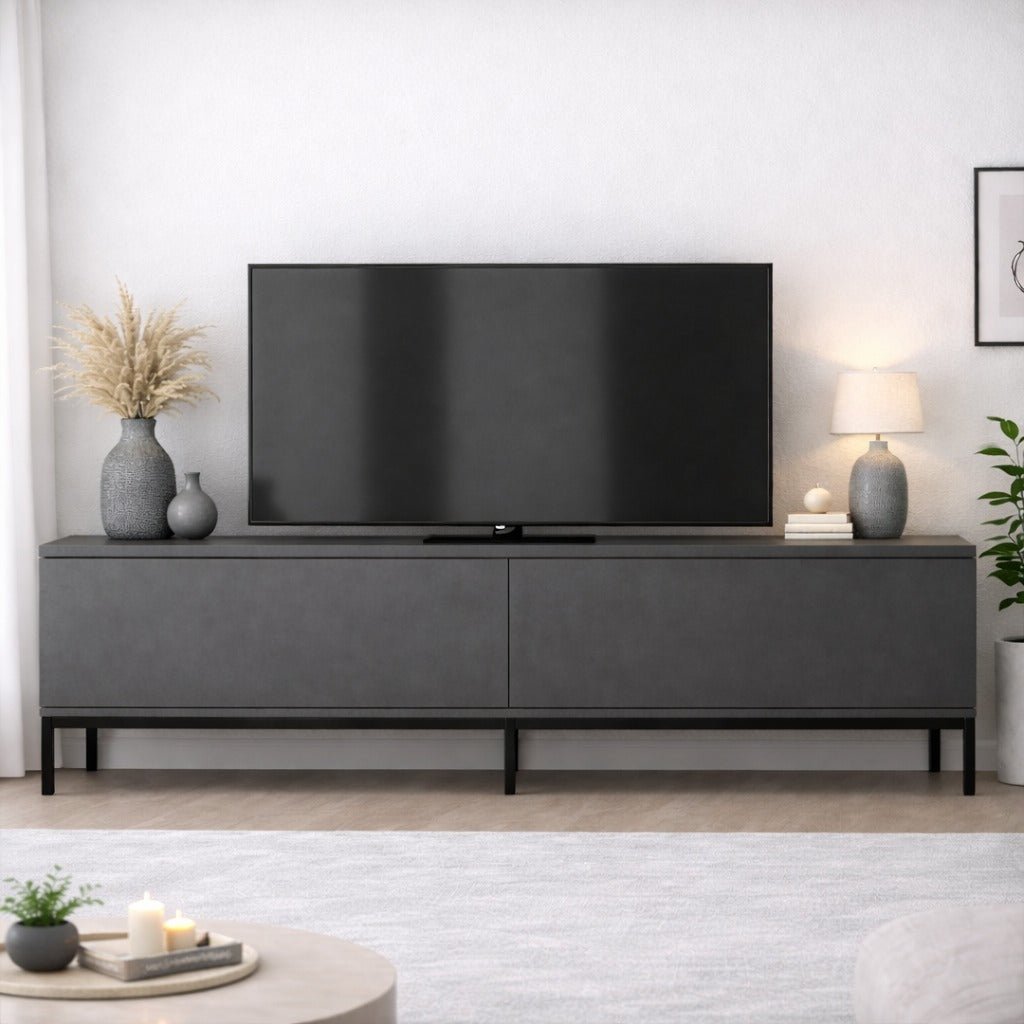 TV Meubel Lord Antraciet Zwart Melamine 180x47x30 cm