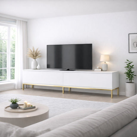 TV Meubel Lord Wit Goud Melamine 180x47x30 cm
