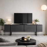 TV Meubel Luxe Antraciet Zwart Melamine 180x50x30 cm