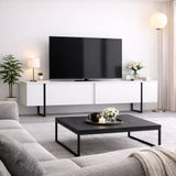 TV Meubel Luxe Wit Zwart Melamine 180x50x30 cm