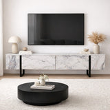 TV Meubels - TV Meubel Marmer Melamine Zwart Frame Blitz 50x180x29,5 cm - Dimehouse