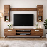 TV Meubels - TV Meubel Set Alta Walnoot Melamine 180x48,6x35 cm - Dimehouse